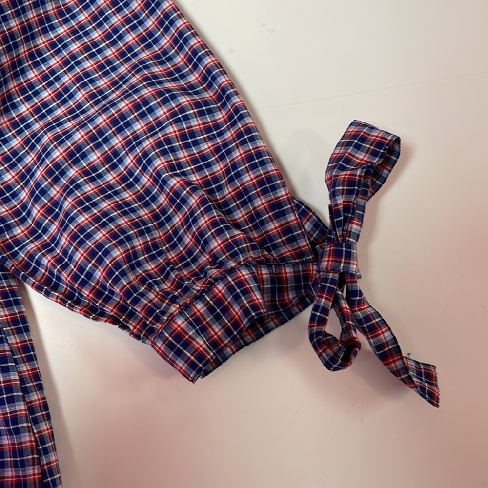 Women’s Madewell 3/4 length sleeve popover plaid shirt size small - Picture 7 of 8